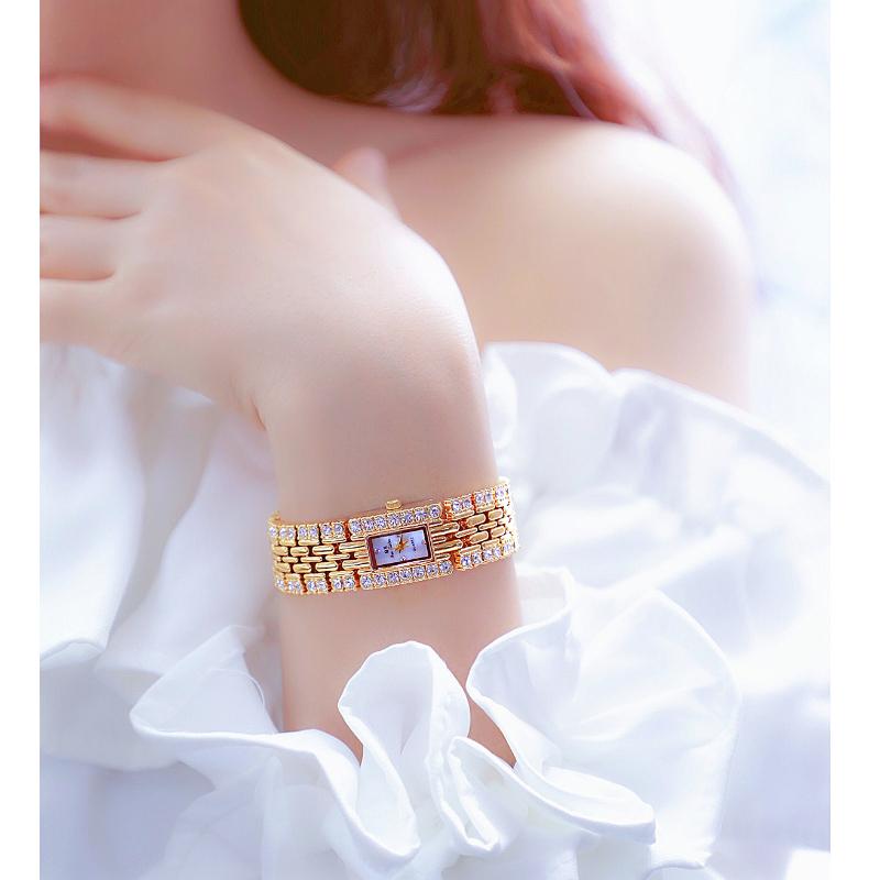  BS Bee Sister - Đồng Hồ Thời Trang Nữ Kim Cương Giả Thép Không Gỉ Thạch Anh Vòng Tay Analog Đồng Hồ Đeo Tay Không Thấm Nước Đồng Hồ 