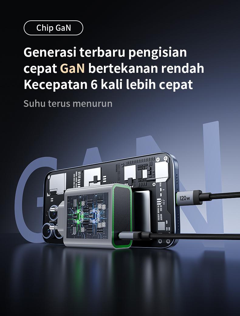 TRANYOO Charger HP GaN 120W Kabel Data Type-C Adaptor untuk Handphones Quick Charger Fast Charging PPS Support Cocok untuk Vivo OPPO Xiaomi HUAWEI realme iPhone Honor POCO Samsung Super Fast Charging Kompatibel Semua Merek Charger Data Cable Set T-EU8C