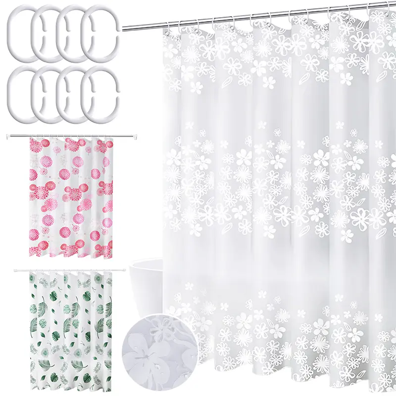Bathroom Shower Curtain Partition Curtain Door Curtain Square Shower Curtain PEVA anti-mold and waterproof