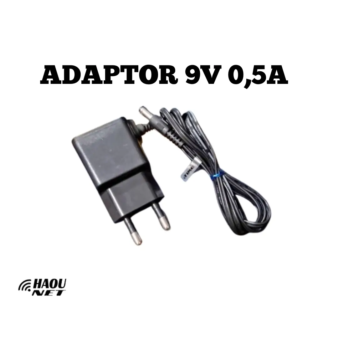 Adaptor AC/DC Original 9V-0.5A untuk Modem, Router dan Elektronik Lainnya
