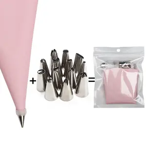Spuit Set 16 In 1 / Piping Bag Set Bahan Stainless Steel / Spuit Set untuk Dekorasi Kue Cake Plastik