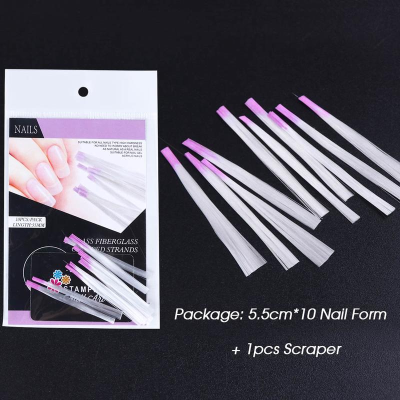 Product Introduction of 10Pcs/1M/1.5M/2M Professional Silk Fiberglass Nail Form Acrylic Tips Extension Gel Nail Accessory Glass Fiber Nail Extension Paper Tool 10