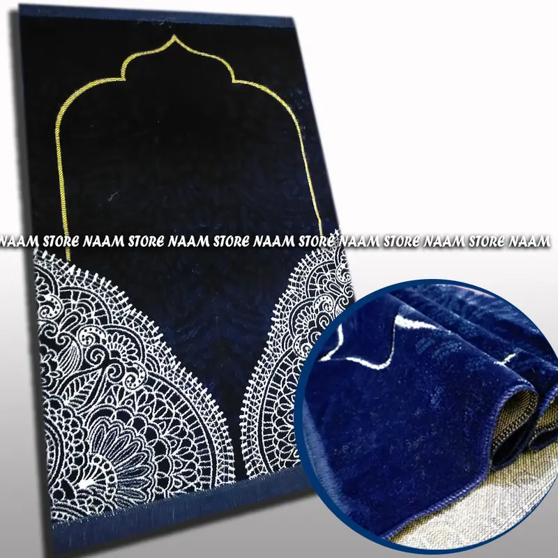 Sajadah Sholat Dewasa Motif Flora Ukuran 110x70cm Bahan Lembut Tebal Standart 5
