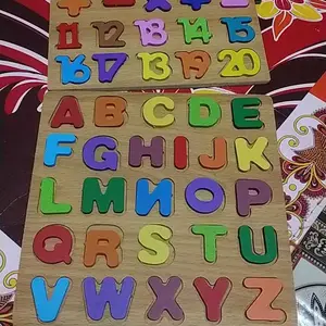 COD Mainan Anak Edukasi Puzzle Wooden Jigsaw Kayu 3D Edukatif Premium Besar Huruf Angka ABC Geometri