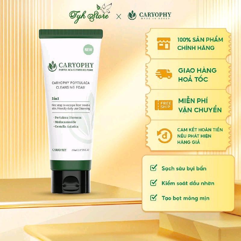 Sữa rửa mặt Caryophy Portulaca Cleansing Foam 150ml
