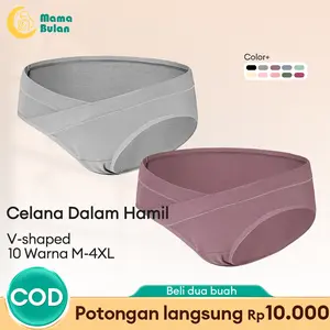 ANGEL MOMMY Celana Dalam Hamil Jumbo Bahan Katun Combed & Spandeks Briefs Elastis Seamless Low Waist CD Maternity Panty untuk Wanita Bumil 20020 Ukuran M-4XL