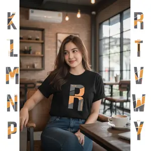 Kaos Pria Huruf R Atasan Lengan Pendek Oblong Distro Pria Pakaian Laki Laki Kaos Dalaman Unisex Cewek Cowok Tshirt Man Logo DTF COD Combed Panjang