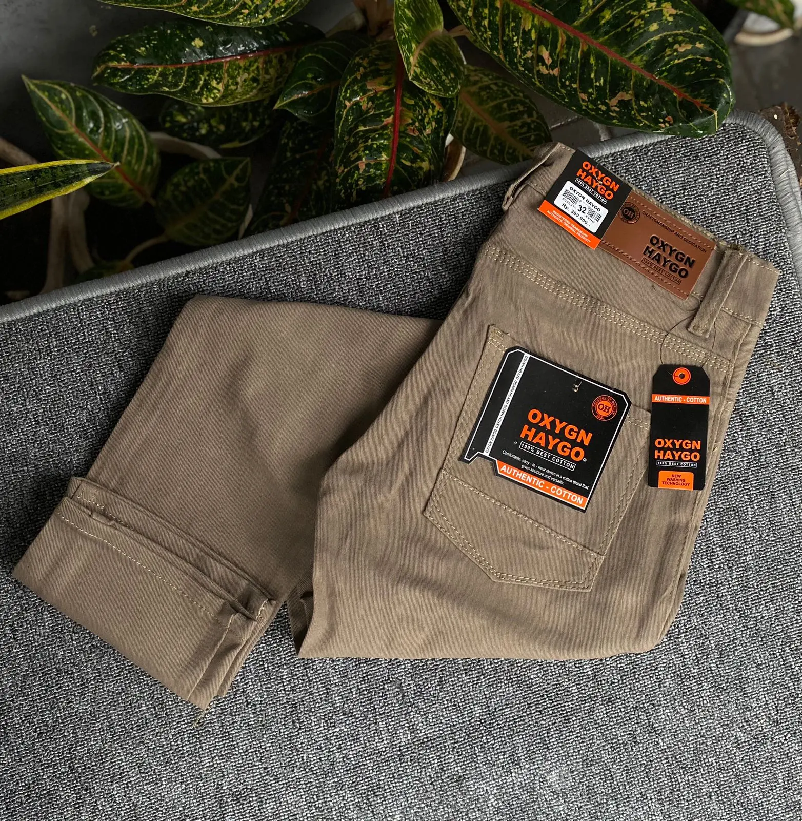 Celana Panjang Oxygen Hago Pria Model Skinny - Celana Baby Canvas Semi Denim Pria Hitam - Jeans