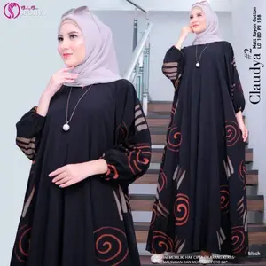Claudya Kaftan Super Jumbo Gamis Wanita Muslimah Rayon Premium Busui