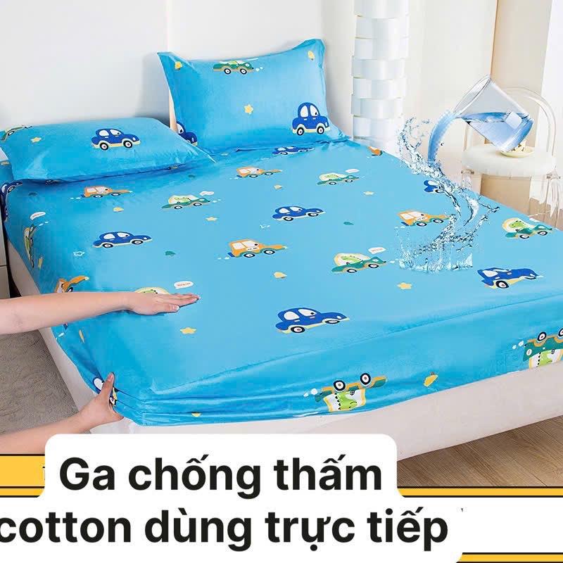 Ga chống thấm cotton cao cấp ga trải giường chống thấm phủ nano nằm trực tiếp không bí không nóng dễ vệ sinh