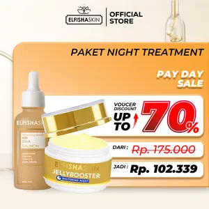 [Special Promo] Elfisha Skin Bundle 2in1 Night Treatment-Jelly Booster & Whitening Serum With DNA Salmon Perawatan Wajah Mencerahkan,anti Aging dan Memutihkan serta mengatasi flek Hitam
