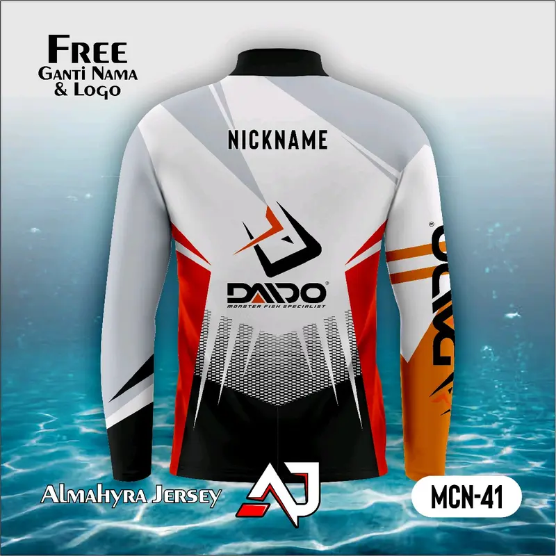 jersey mancing daido resleting pendek pria Free ganti nama & logo 2