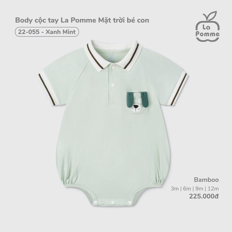 la pomme Bộ body chip cộc tay cổ đức đáng yêu cho bé trai 3m 6m 9m 12m mẫu mới 2025 1