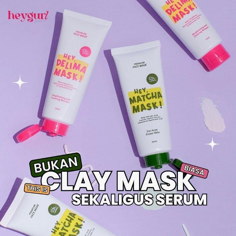 [READY] Clay mask by heygurl.id / CLAY MASK HEYGURL / Clay mask delima heygurl / clay mask matcha heygurl / Hey Delima Mask / Clay masker heygurl / Claymask Heygurl 1