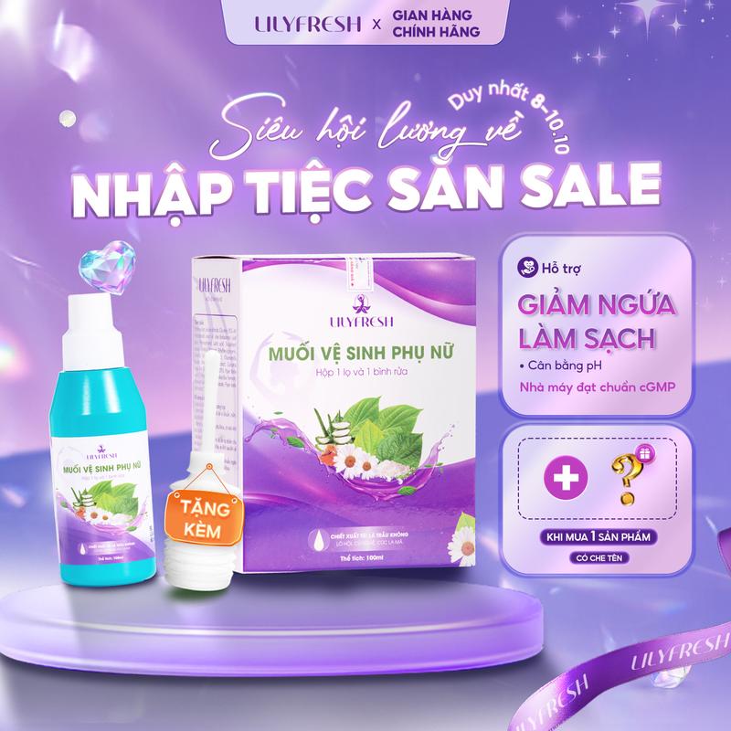 Lilyfresh Bộ Muối Vệ Sinh Phụ Nữ Bán Chạy Nhất , Dung Dịch Vệ Sinh Trầu Không Hỗ Trợ Giảm Mùi, Giảm Ngứa, Cân Bằng pH - Chai 100ml