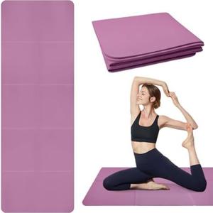 Tapete de yoga para damas de 3mm de grosor en color morado - antideslizante, amortiguante, ideal para entrenamientos en casa y estudio, Pilates y yoga - ligero y duradero