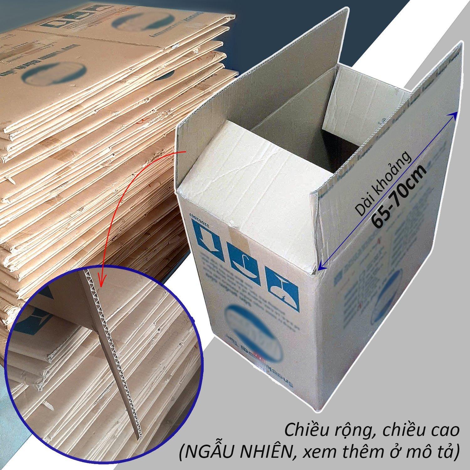 Thùng Giấy Hộp Carton Cũ Cỡ Lớn Dài Khoảng 65 Đến 70cm - Tận dụng đóng gói hàng, chứa đồ đạc,..