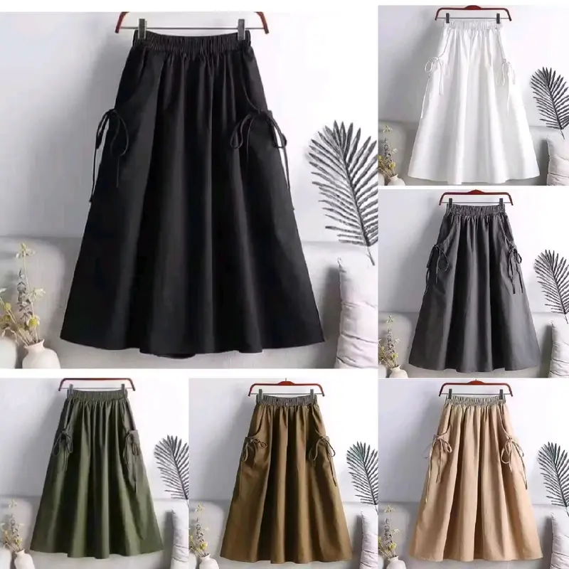 ROK DANIELA rok anak cewe polos aksen pita cantik rok mayung anak perempuan Fashion 0