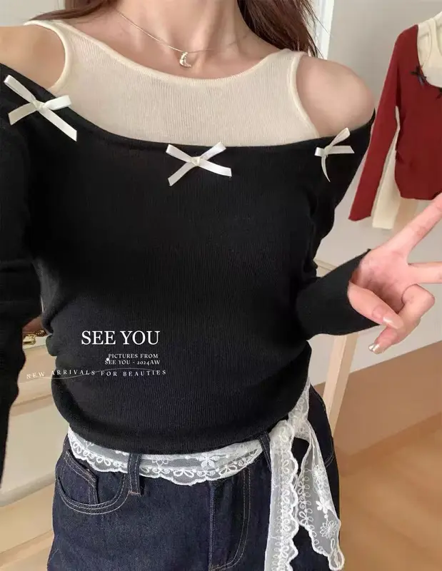 [PREMIUM]Berynette 0335 - Korean Knit Top - Baju Rajut Wanita Lengan Panjang - Long Sleeve Knitwear Atasan maroon 8