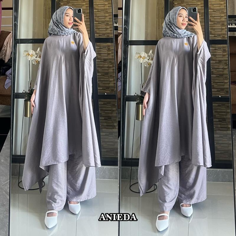 Jazeera Set Abaya Set Kulot Jumbo Polo Linen Premium 6