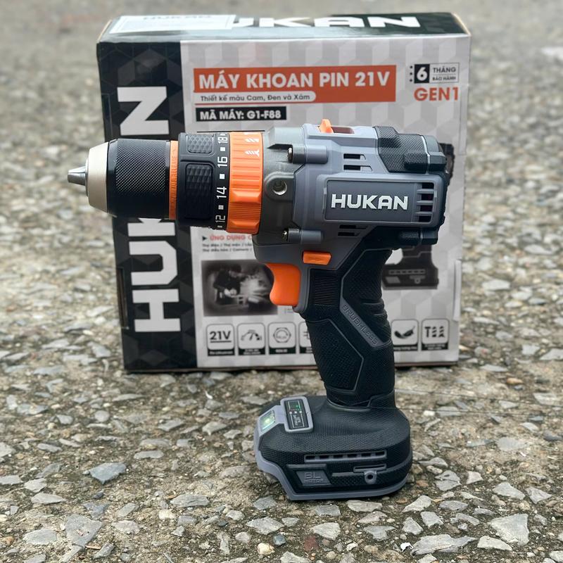  Hukan Thân Máy Khoan Pin 13mm F88 Không Chổi Than 3 Chức Năng Đầu Kẹp 13mm Autolock Chính Hang Hukan 