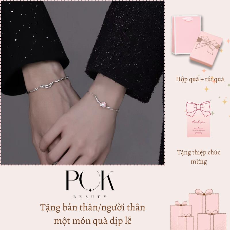 Vòng Tay Cặp Đôi, Thiết Kế Cây Hoa Anh Đào, Biểu Tượng Cho Tình Yêu Lãng Mạn, Vòng Tay Tình Nhân Unisex, Được Làm Bằng Thép Titan Không Gỉ, Không Phai Màu, Thích Hợp Làm Quà Tặng Sinh Nhật Và Ngày Lễ Cho Bạn Trai Và Bạn Gái, Đi Kèm Với Hộp Quà