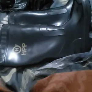 [HJS] Sepatu Pria boot Hitam karet Anti Air Anti Slip Tinggi 38 Cm / Sepatu boots karet proyek berkebun bahan pvc anti air