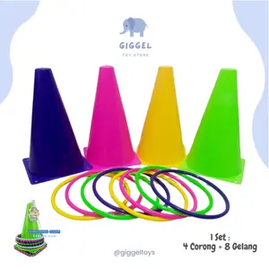 [ Giggel ] Big Cone Ring Throw / Mainan Lempar Cincin Kerucut Rintangan Olahraga / Mainan Anak Edukasi Cone Ring