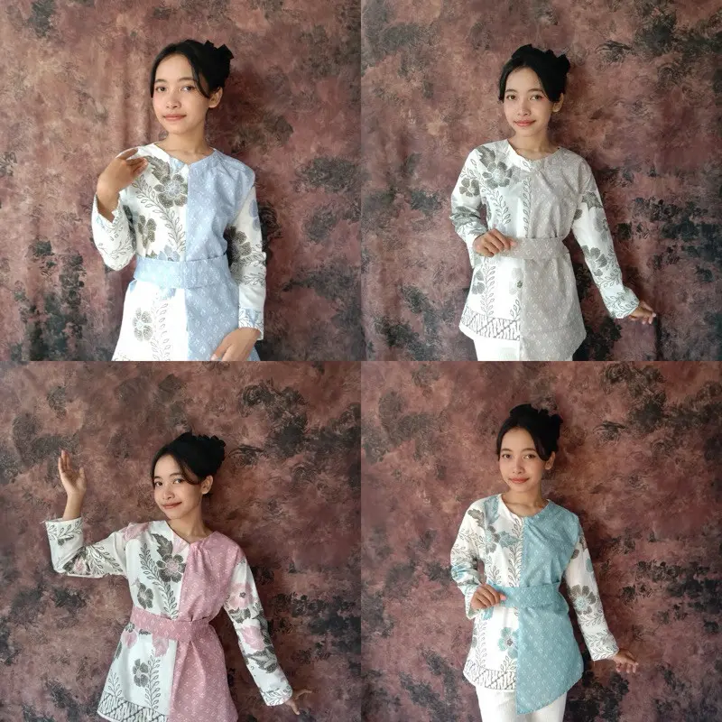 Monalisa Baju Batik Wanita Modern 2024 Atasan Santai Kerja Lengan Panjang Formal Cassual Terlaris