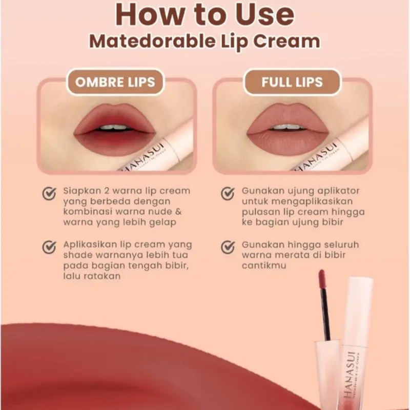 HANASUI Mettedorable Lip Cream Lipcream Bibir Kering Lasting Lipstick 4