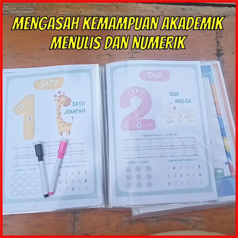 Buku Belajar Anak Menulis Huruf dan Angka umur 3 tahun, Buku Belajar Anak Menulis Alfabet, Worksheet Anak 2 Tahun Pertamaku, Buku Edukasi Anak 4 tahun TK PAUD Bisa Dihapus Wipe And Clean Activity 2