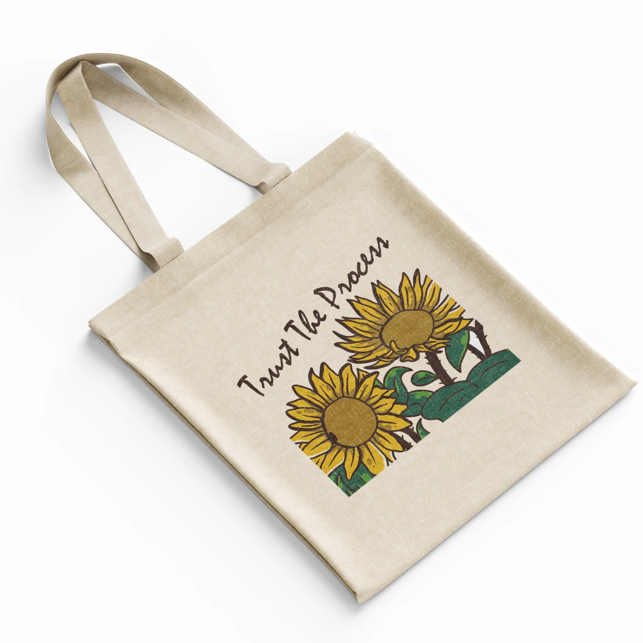 Tote Bag Casual Resleting Bahan Blacu Trust The Process