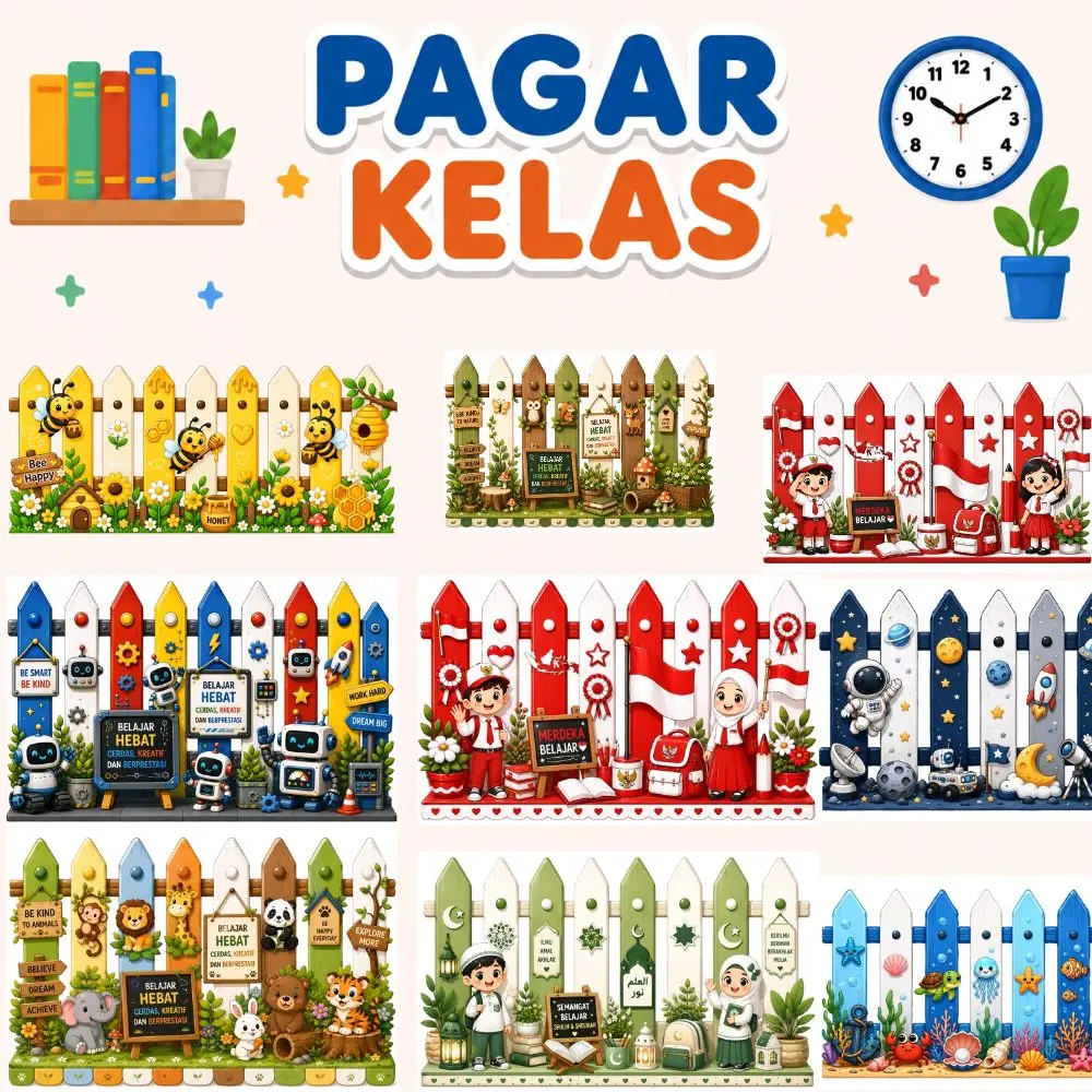 Banner Pagar Kelas 100x50I200x50 cm | Dekorasi Kelas Custom | Banner Flexy