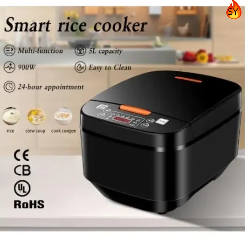 Rice Cooker 5L Smart Large Capacity 1-8 People Multi-Function Appointment Scheduled Soup Fast Cooking Reservation Rice Cooker HomeSmart multi-function rice cooker, household large-capacity rice
