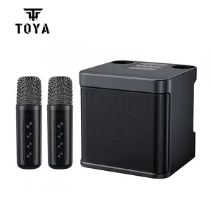 TOYA Speaker Bluetooth Karaoke Ty-203 dengan 2 MIC Kualitas Suara HD 4.0 Inci 10W untuk Pemakaian Karaoke