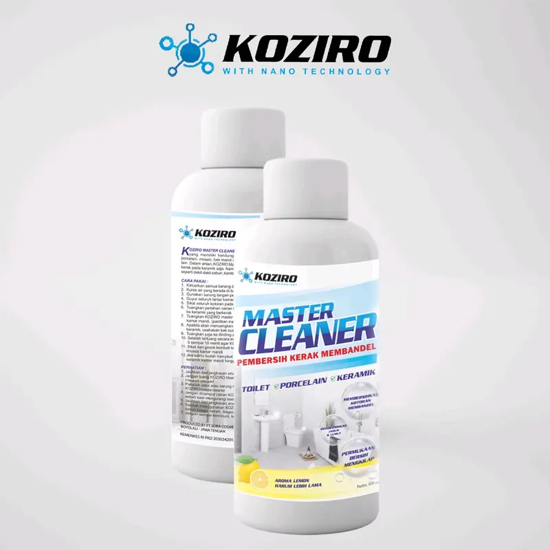 KOZIRO MASTER CLEANER Pembersih Kerak WC Kamar Mandi Toilet Keramik Porselen Peluntur Noda Membandel Paling Ampuh Cairan Lantai Sarung Plastik 1