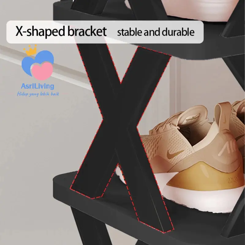 Rak Sepatu Plastik Model Silang 6 Susun Serbaguna untuk Sepatu dan Buku COD Rak sepatu X tempat rak sepatu susun rak sendal tempat sendal rak serbaguna plastic 4
