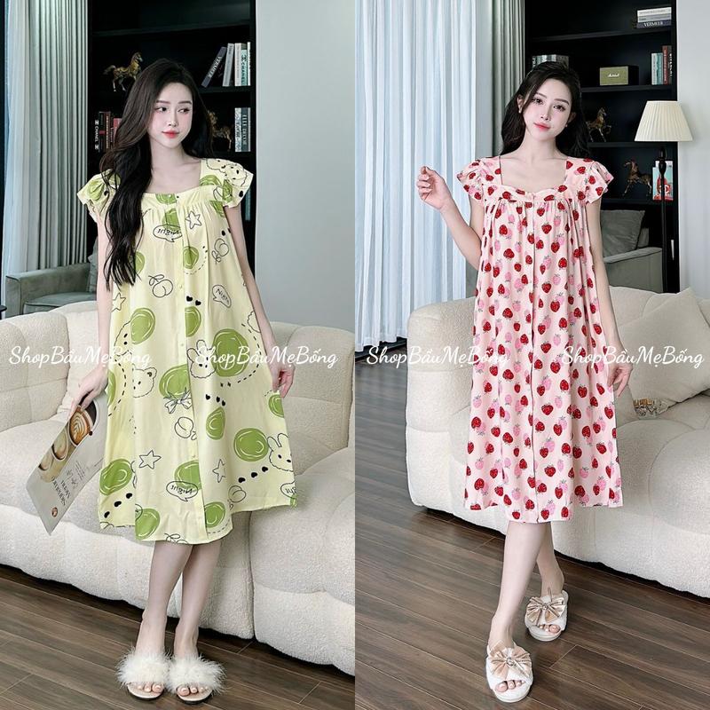  Váy Lanh Chất Liệu Lanh Lụa Cổ Vuông Tay Bèo Cánh Tiên Mềm Mịn Thoáng Mát Tiện Lợi Cho Mẹ Bầu Mặc Cả Trước Và Sau Sinh Form Rộng Thoải Mái Dễ Dàng Vận Động Có BIGSIZE 