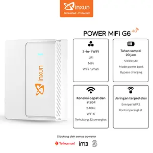 [COD] XINXUN Power MiFi 4G G6 5000mAh ｜3-in-1 WIFI ｜Tahan sampai 22 jam｜Koneksi cepat dan stabil｜Jaringan terproteksi