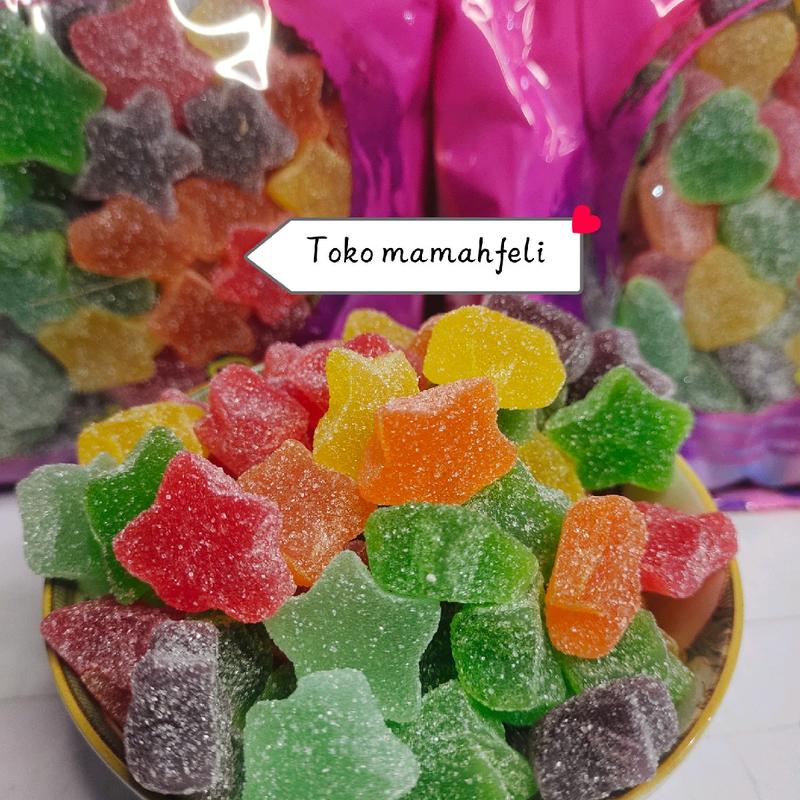 PERMEN WAISUN FRUIT / PERMEN JELLY/JELLY WAISUN MIX FRUIT 250GRAM - 1KG Candy Jeli Lemon Jeruk Apel Orange Unflavored Tidak Camilan Food Snacks Cemilan Makanan 0