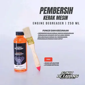 SONIC Engine Degreaser 250ml Cairan Pembersih Mesin Motor Mobil Penghilang Kotoran Noda Membandel Gratis Kuas Sarung Tangan