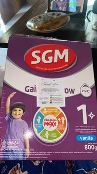 Product Review of SGM Eksplor Gain Optigrow 1+ 800gr Susu Anak from g**s 0