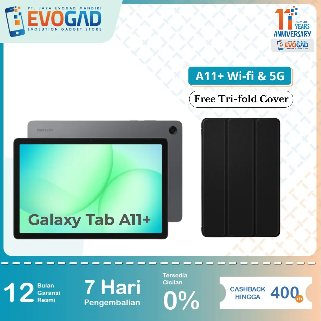 Samsung Galaxy Tab A11+ 5G 6/128GB UHD 4K 11inch 90Hz, Dolby Atmos Audio, 7040mAh Garansi Resmi Samsung Indonesia 1 Tahun