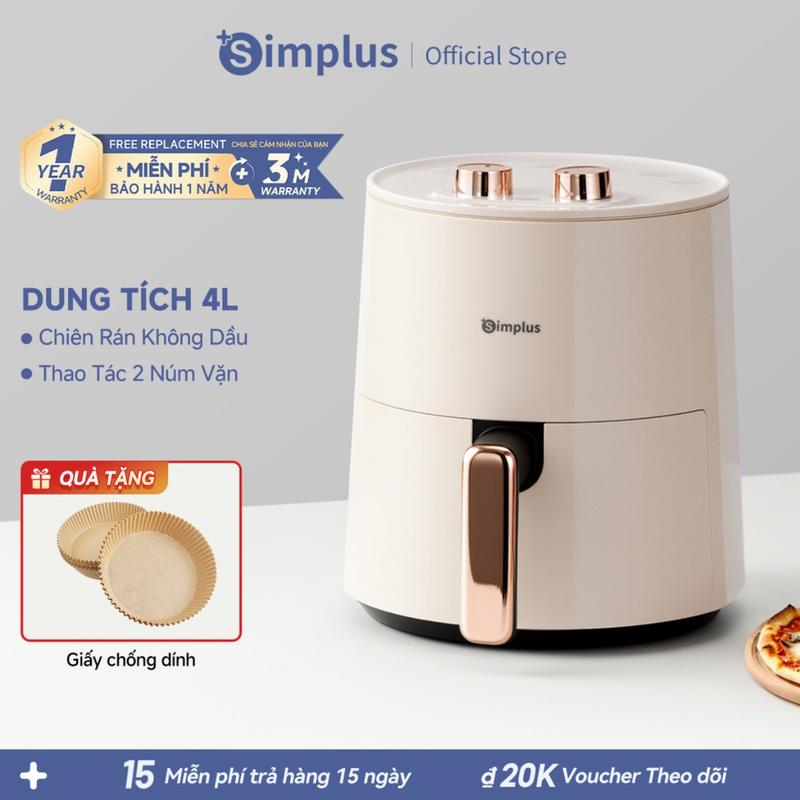 Simplus Nồi Chiên Không Dầu Dung Tích 4L lớn chiên nướng đa năng không dầu mỡ - Bảo Hành 1 Năm 1 Đổi 1  KQZG007