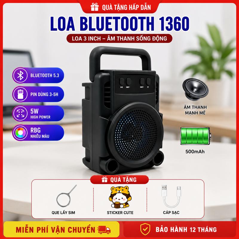 Loa Bluetooth không dây công suất lớn, âm thanh mạnh mẽ, bass sâu, kết nối…