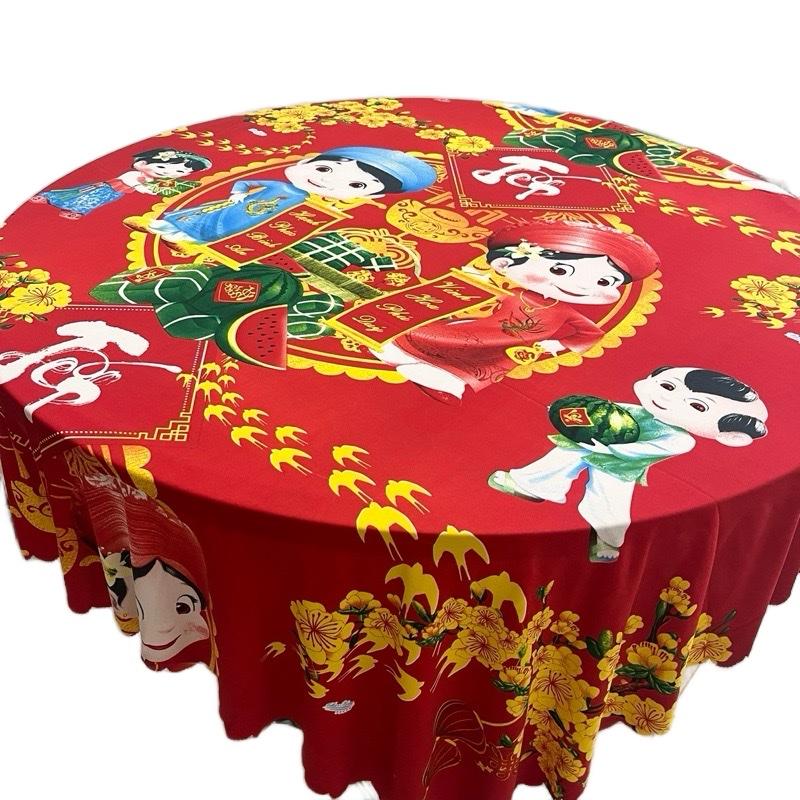 KHĂN TRẢI BÀN tròn dài hộtxoài bàn vuông vải thun Hàn Quốc cao cấp nhiều mẫu Tết đẹp kích thước đa dạng 1m6 x 1m6 phù hợp với nhiều loại bàn