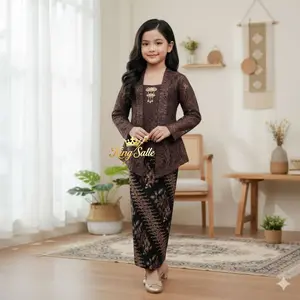 Setelan kebaya anak BROKAT kutu baru kebaya anak perempuan kartini wisuda 5-12 Tahun