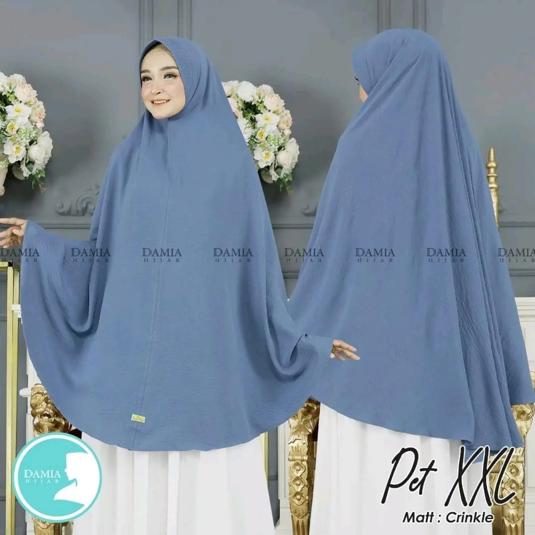 Khimar | instan | jumbo | crinkle | pet | XXXL