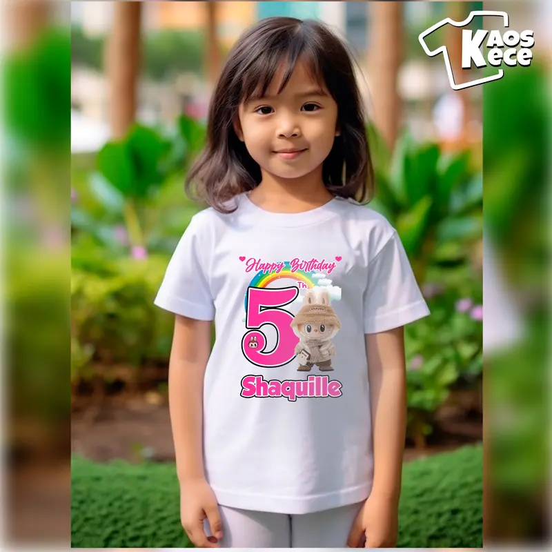 Kaos Ulang Tahun Labubu couple Gratis sablon nama 2