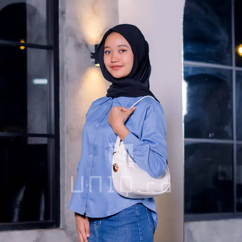 Uniq.co | Kemeja Wanita Shakila Bordir Premium Outwears | Kemeja Atasan Wanita Casual Lengan Panjang 5